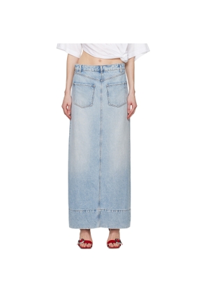 Sportmax Blue Faded Denim Maxi Skirt