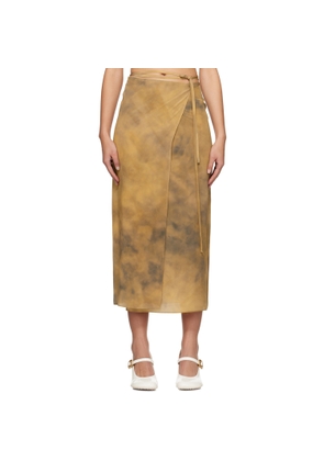 Sportmax Beige Wrap Midi Skirt