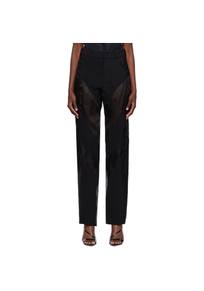 Mugler Black Paneled Trousers