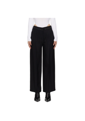 Mugler Black Hook & Eye Trousers