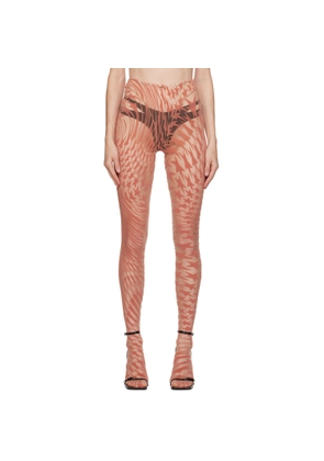 Mugler Pink Flocked Leggings