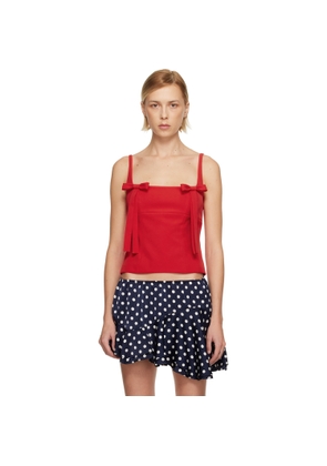 Sandy Liang Red Amelie Tank Top
