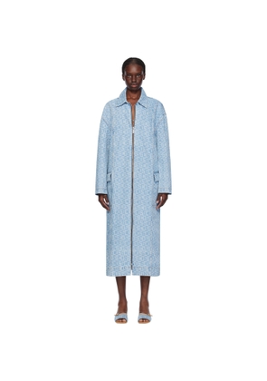 GCDS Blue Monogram Denim Coat