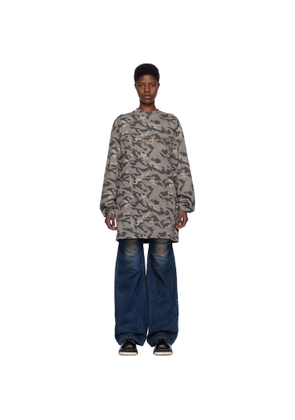 We11done Gray Camouflage Long Sleeve T-Shirt