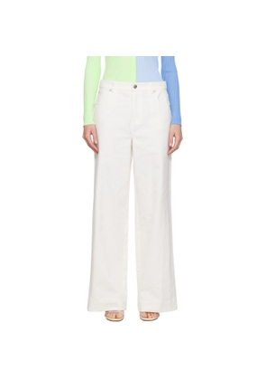 Staud White Grayson Denim Trousers