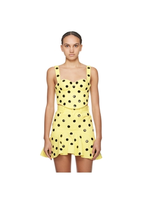 AREA Yellow Polka Dot Top