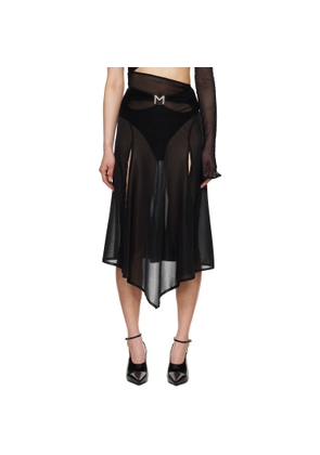 Mugler Black M Cutout Midi Skirt