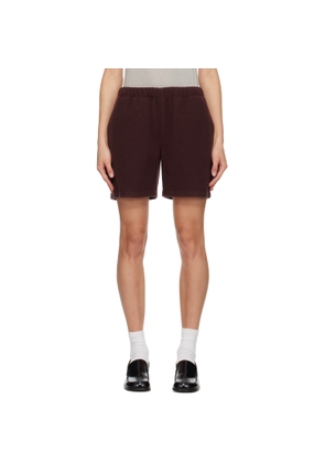 Rier SSENSE Exclusive Burgundy Fleece Shorts