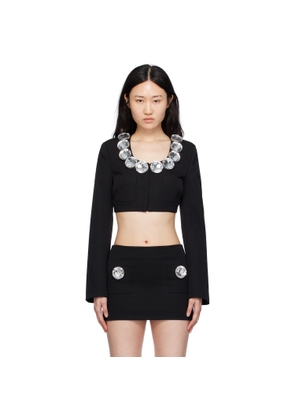 AREA Black Jumbo Crystal Blazer