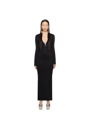 AREA Black Star Stud Maxi Dress