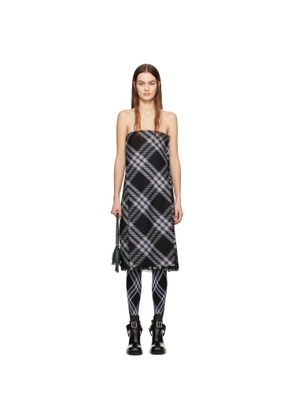 Burberry Black & White Check Midi Dress