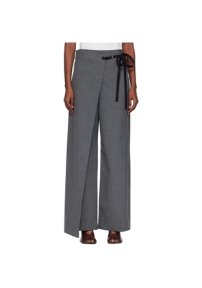 MM6 Maison Margiela Gray Wool-Blend Trousers