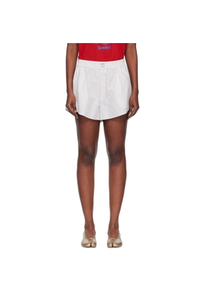 MM6 Maison Margiela Off-White Poplin Cotton Shorts