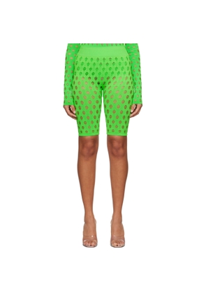 Maisie Wilen Green Perforated Shorts