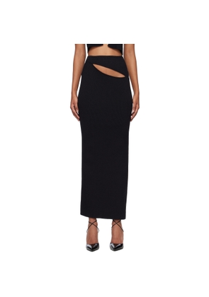 Christopher Esber Black Hip Slash Maxi Skirt