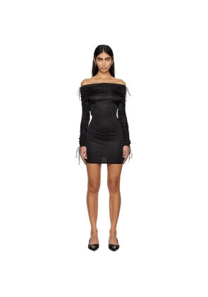 Atlein Black Ruched Minidress