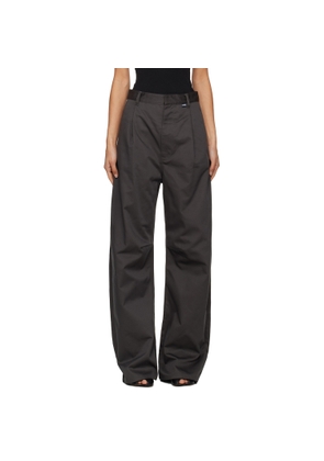 MM6 Maison Margiela Gray Wide Leg Twill Trousers