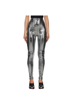 MM6 Maison Margiela Silver Metallic Leggings