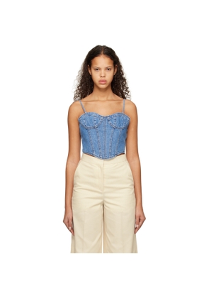 Juun.J Blue Paneled Denim Camisole