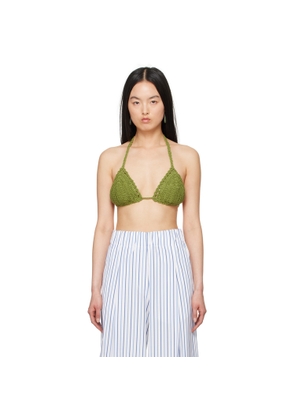 Dries Van Noten Green Halter Bikini Top