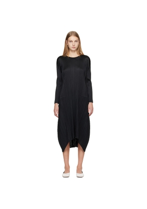 PLEATS PLEASE ISSEY MIYAKE Black Monthly Colors October Midi Dress