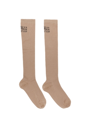 MM6 Maison Margiela Tan Knee-High Socks