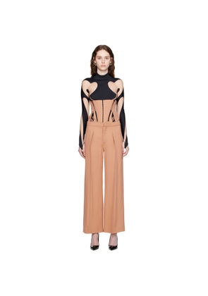 Mugler Tan Tailored Trousers & Corset Set