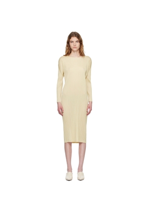 PLEATS PLEASE ISSEY MIYAKE Yellow Monthly Colors December Midi Dress
