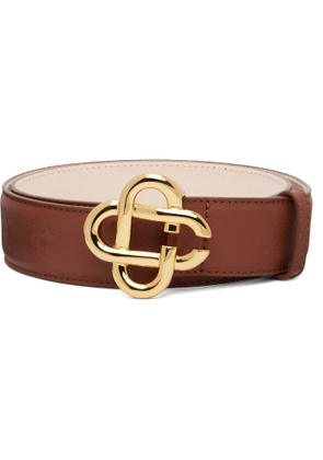 Casablanca Brown CC Logo Buckle Belt