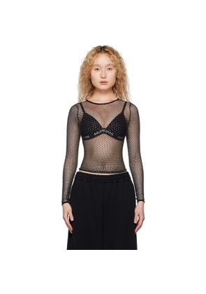 Balenciaga Black Crystal Long Sleeve T-Shirt