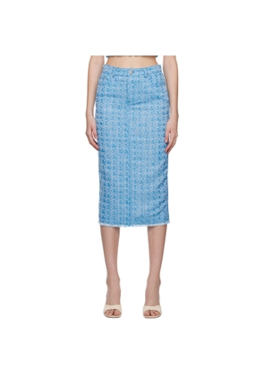 Staud Blue Guinevere Midi Skirt