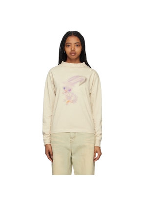 We11done Beige Crewneck Long Sleeve T-Shirt