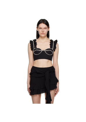 AREA Black Ruffle Tank Top