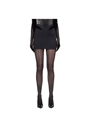 Mugler Black Thong Miniskirt