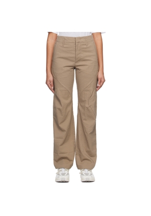 POST ARCHIVE FACTION (PAF) Brown Three-Dimensional Trousers