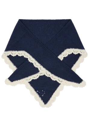 Sandy Liang Navy Peck Bonnet