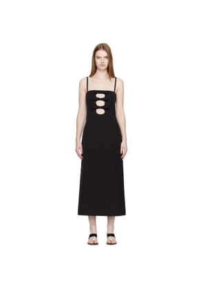 Sandy Liang Black Sen Midi Dress