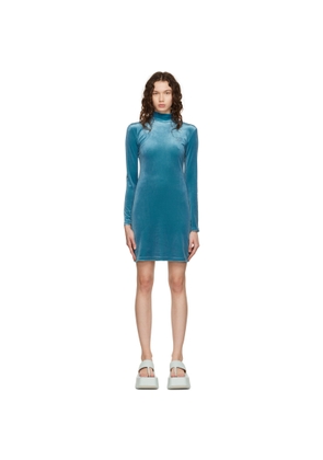 Rokh Blue Mask Mini Dress