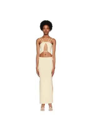 Aya Muse Off-White Cutout Midi Dress