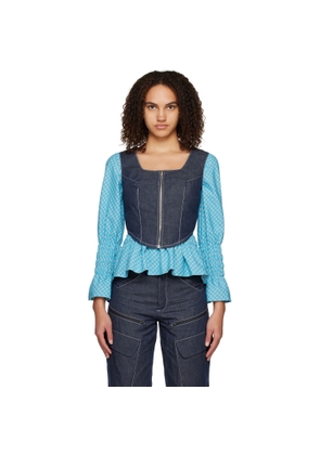 paria /FARZANEH Blue Zip Corset