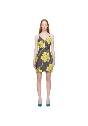 WYNN HAMLYN Brown Marcus Watson Zoe Seersucker Minidress