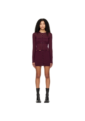 WYNN HAMLYN Burgundy Laundry Minidress