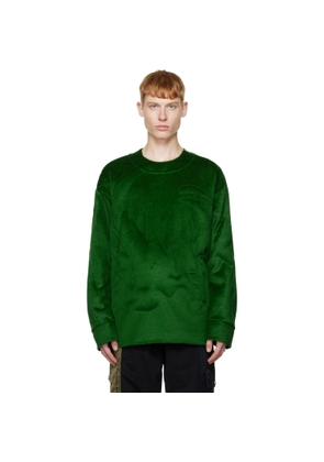 Feng Chen Wang Green & Black Paneled Down Sweatshirt