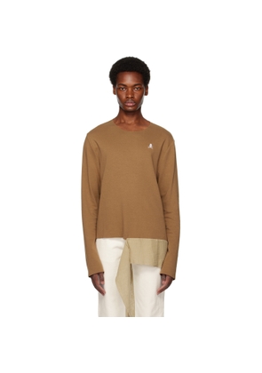 Youths in Balaclava Brown Waist Tie Long Sleeve T-Shirt