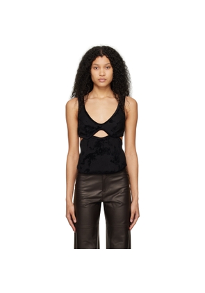 WYNN HAMLYN Black Burn Out Bodice Camisole