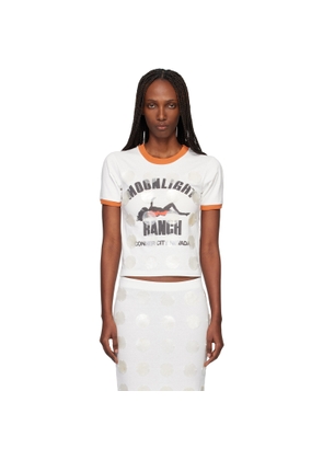 Conner Ives White Mother of Pearl Paillette Ringer T- shirt