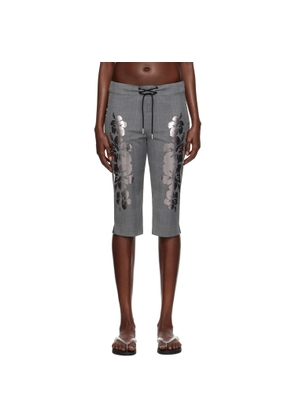 I'm Sorry by Petra Collins SSENSE Exclusive Gray Mimi Wade Edition Prince Wales Printed Shorts