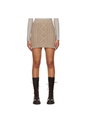 Rokh Taupe Nylon Miniskirt