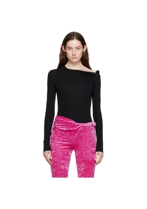 Versace Black 'La Greca' Bodysuit