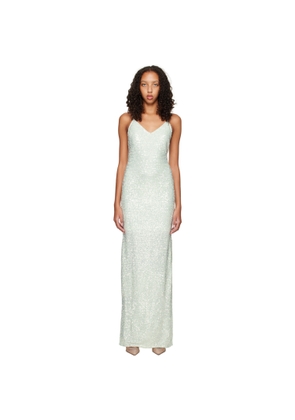 Nina Ricci Green Sequinned Maxi Dress